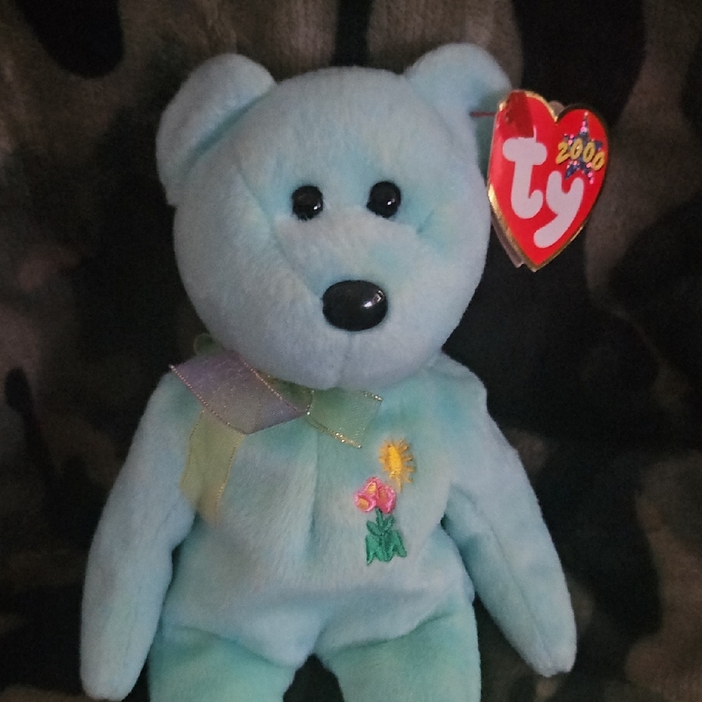 Ty Blue Teddy Bear Plush Toy